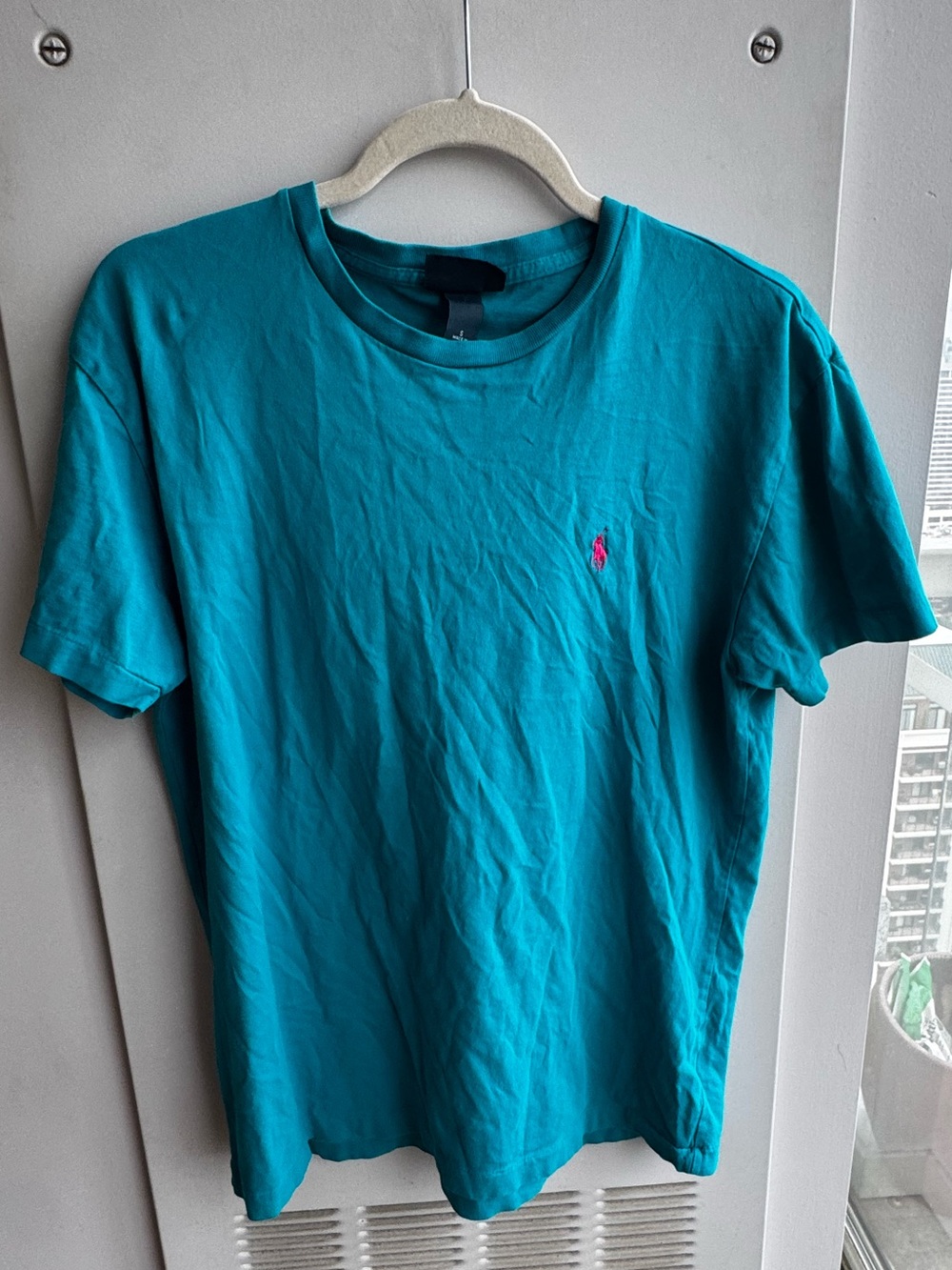 Polo Ralph Lauren Turquoise Crew Neck Tee Pink Pony Logo Size S